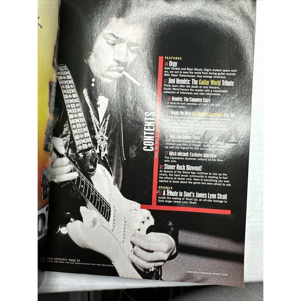 Guitar‎ World (Nov 2000 ) Illustrated Jimi Hendrix Mitch Mitchell Rock Music Y2K - Picture 3 of 11
